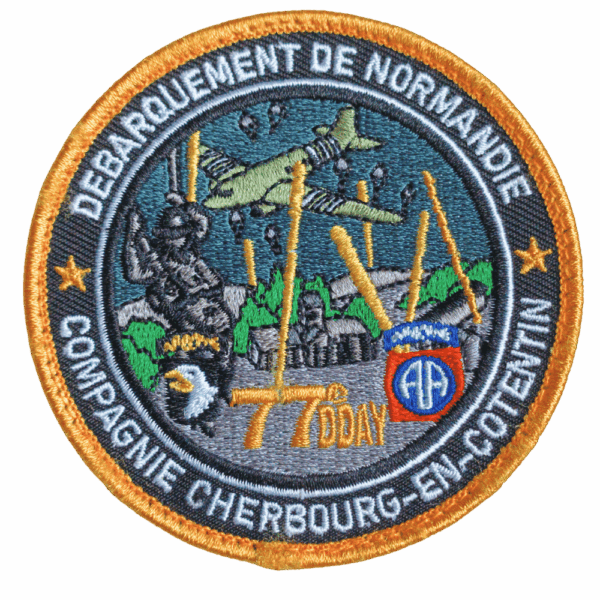 Ecusson de gendarmerie de la compagnie de cherbourg en cotentin pour le 77 eme anniversaire du débarquement de normandie